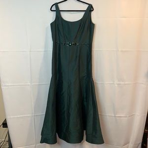 Dark green mermaid gown